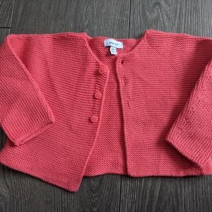 Absorba France Baby Girl 6 month Classic Cotton Knit Cardigan Bright Peach/pink